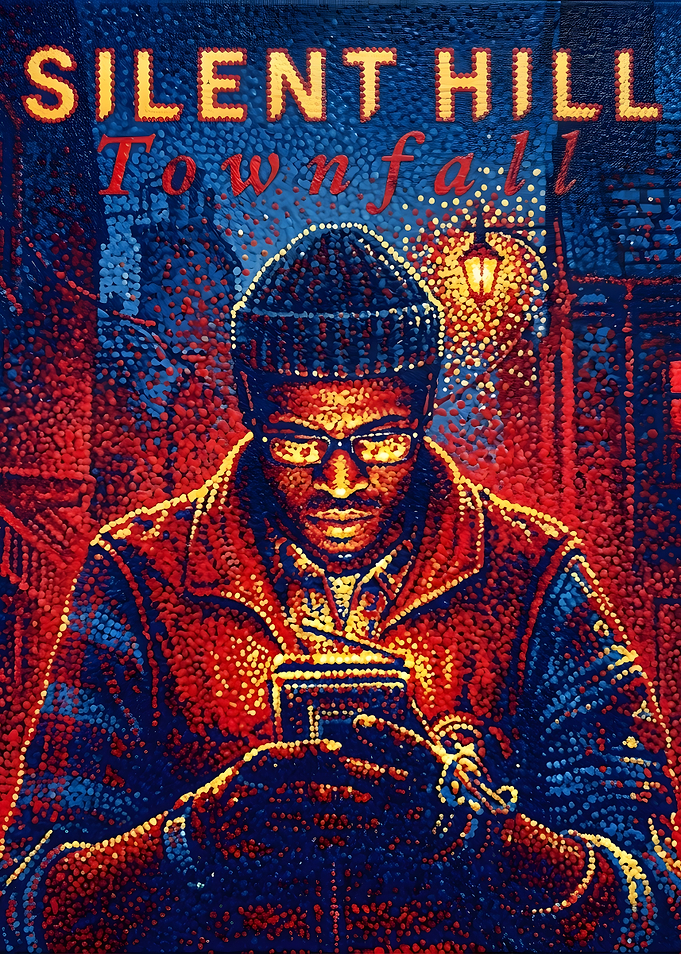 Silent Hill Townfall Pointillism Poster