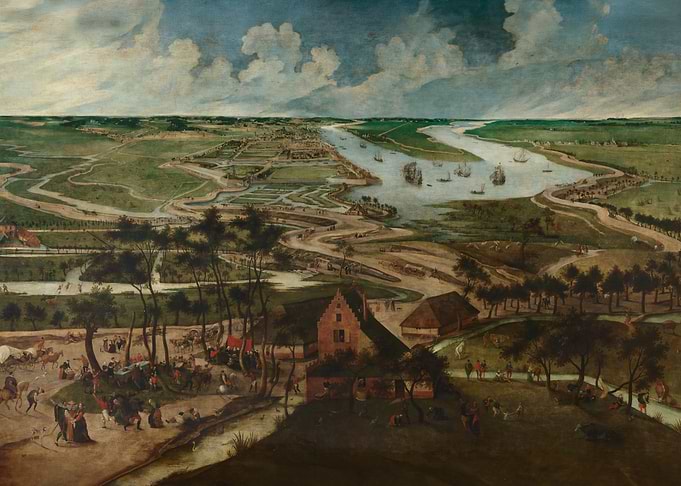 The Eel Huts in the Antwerp Polder outside the Lillo or Slijk Gate