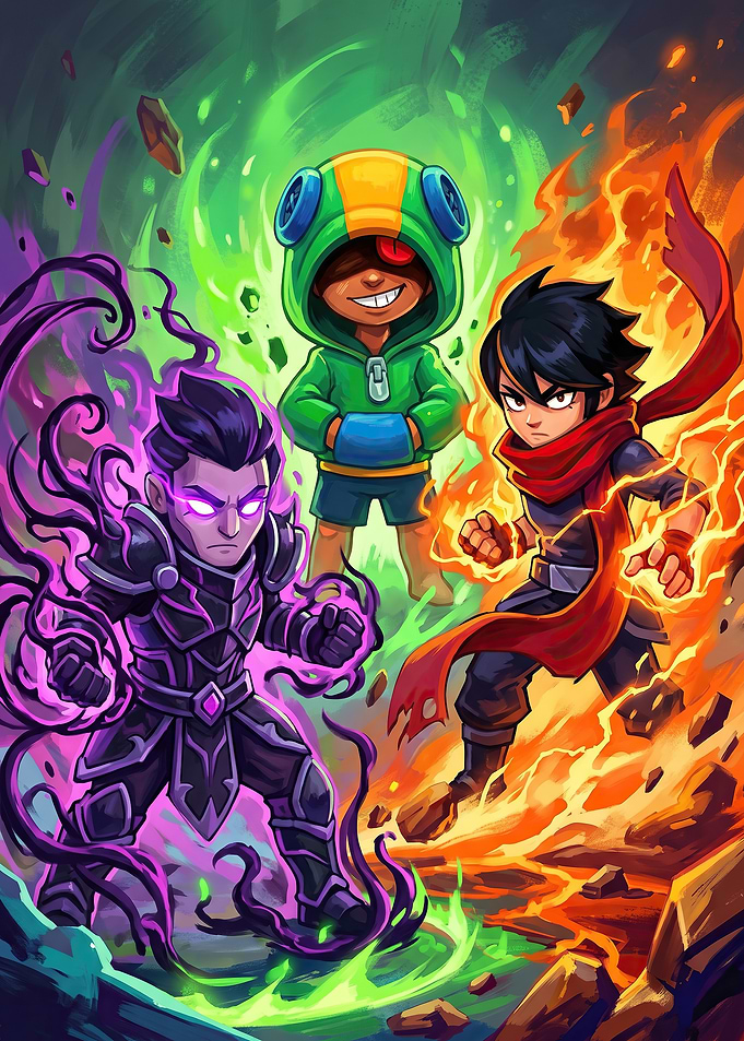 Brawl Stars Character Trio Illustration