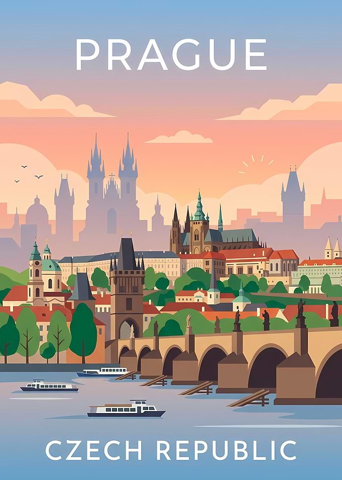 Prague Czech Republic Travel Poster