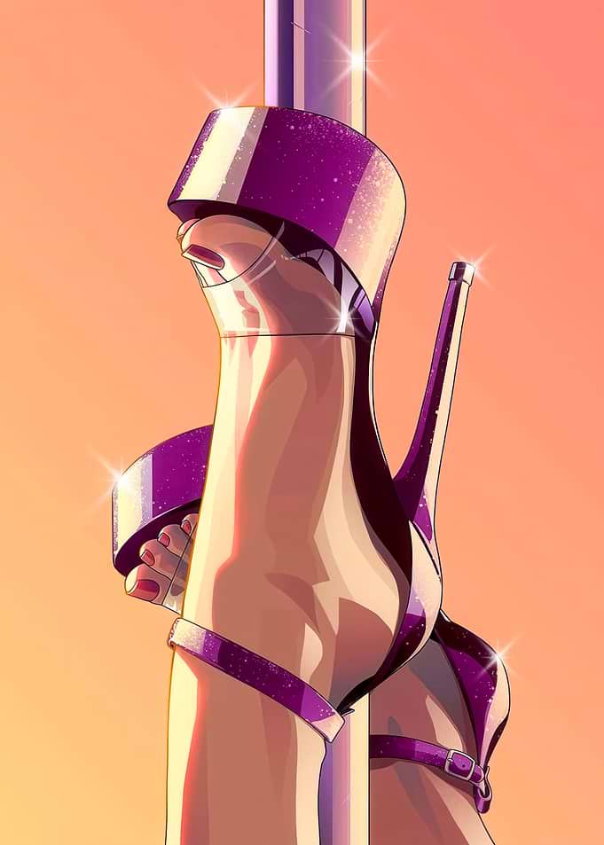 Glittering Pole Dance Heels