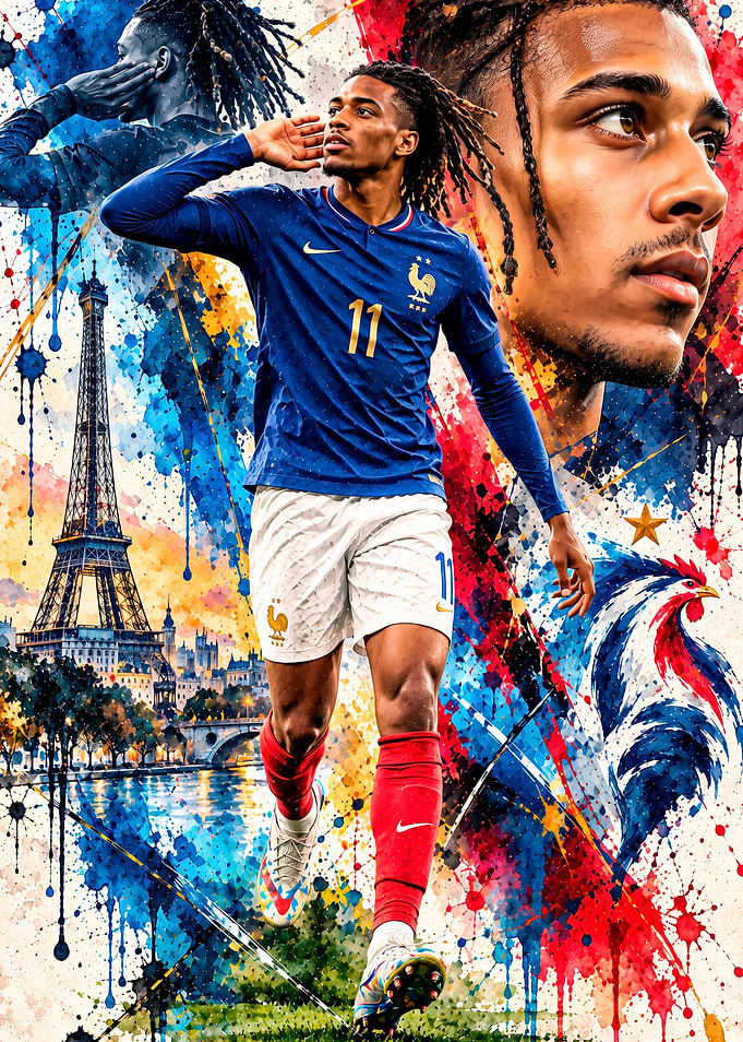 Kingsley Coman France Football Art