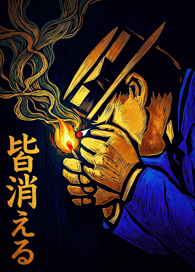 Noir Detective Lighting a Cigarette