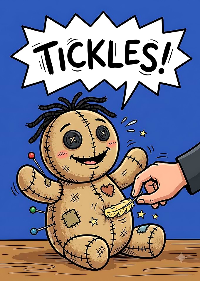 Cute Voodoo Doll Being Tickled