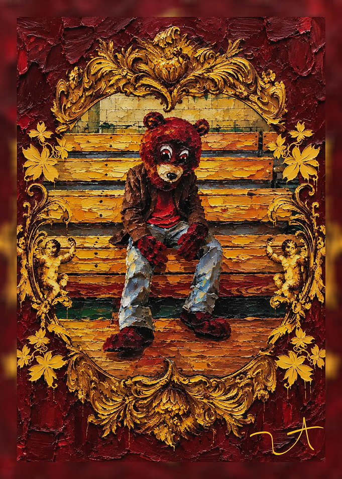 Kanye West Dropout Bear Oil Painting