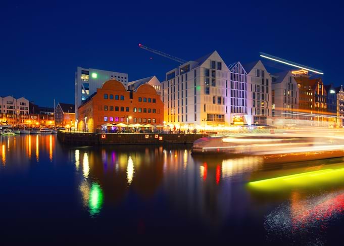 Gdansk Waterfront at Night
