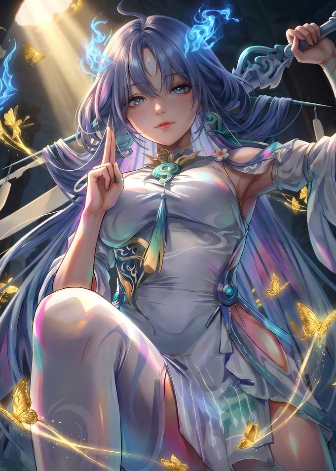 Qingxiao with Golden Butterflies