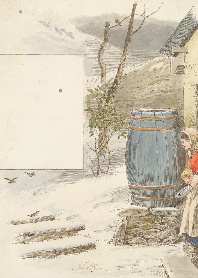 Winter Scene with Mother and Child