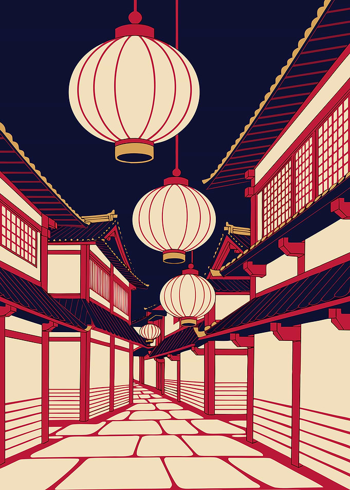 Lanterns Along the Quiet Night