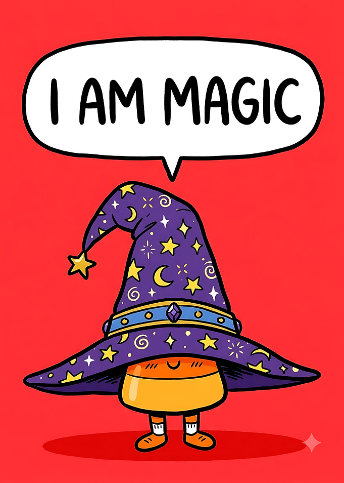 Cute Candy Corn Wizard Illustration