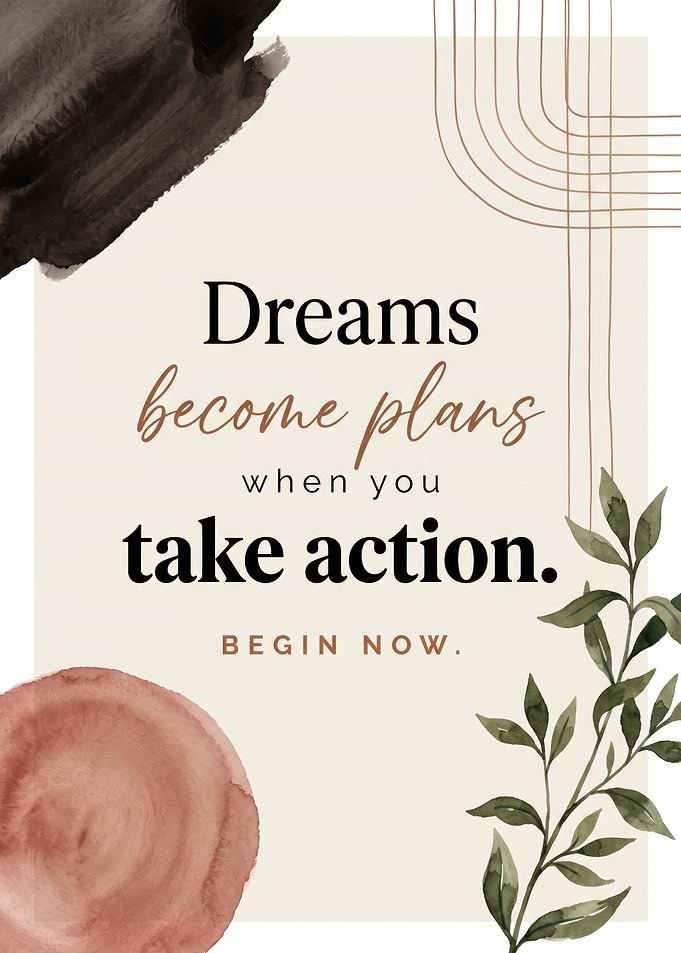 Dreams Inspirational Quote Wall Art Print