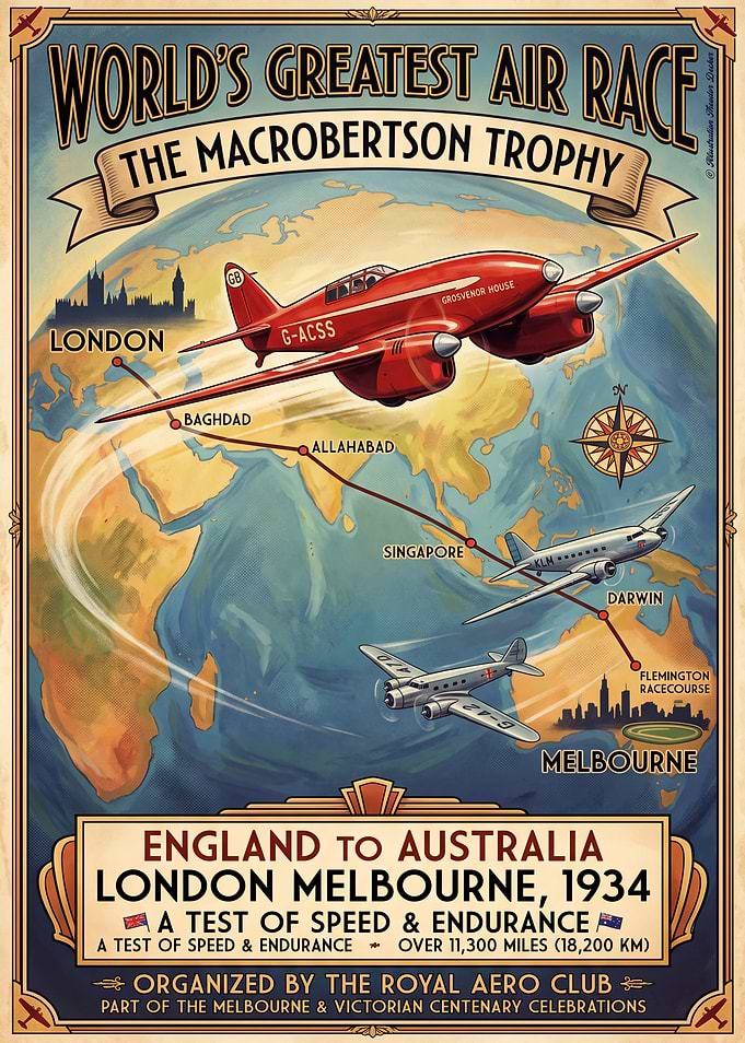 Vintage MacRobertson Air Race Poster