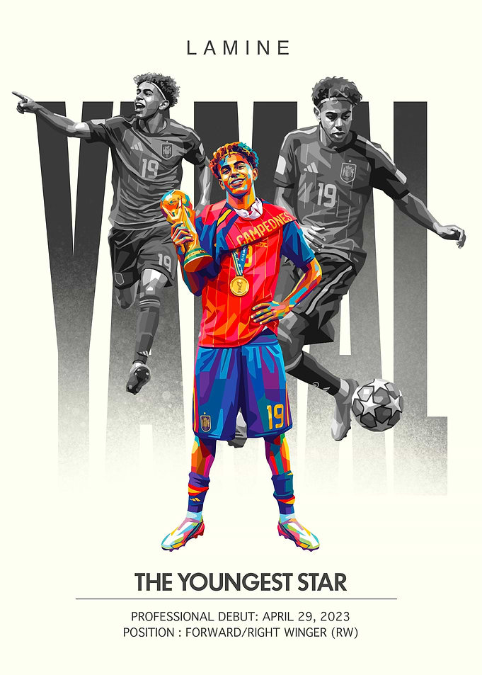 Lamine Yamal Soccer Poster Art