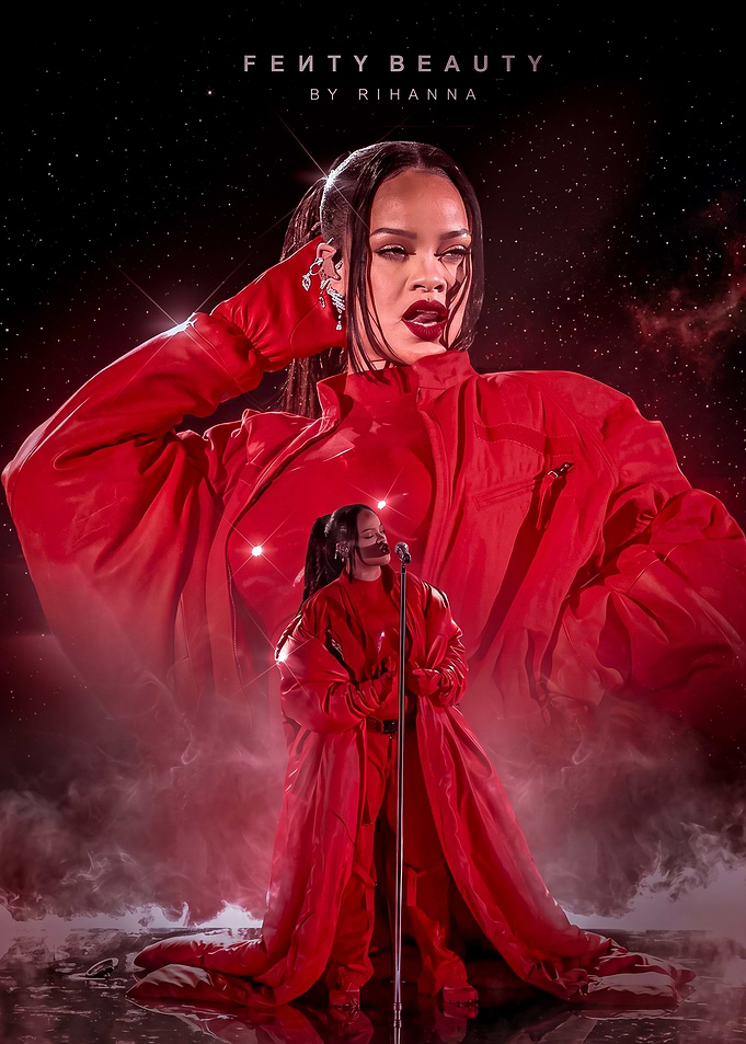 Rihanna Fenty Beauty Red Performance Poster