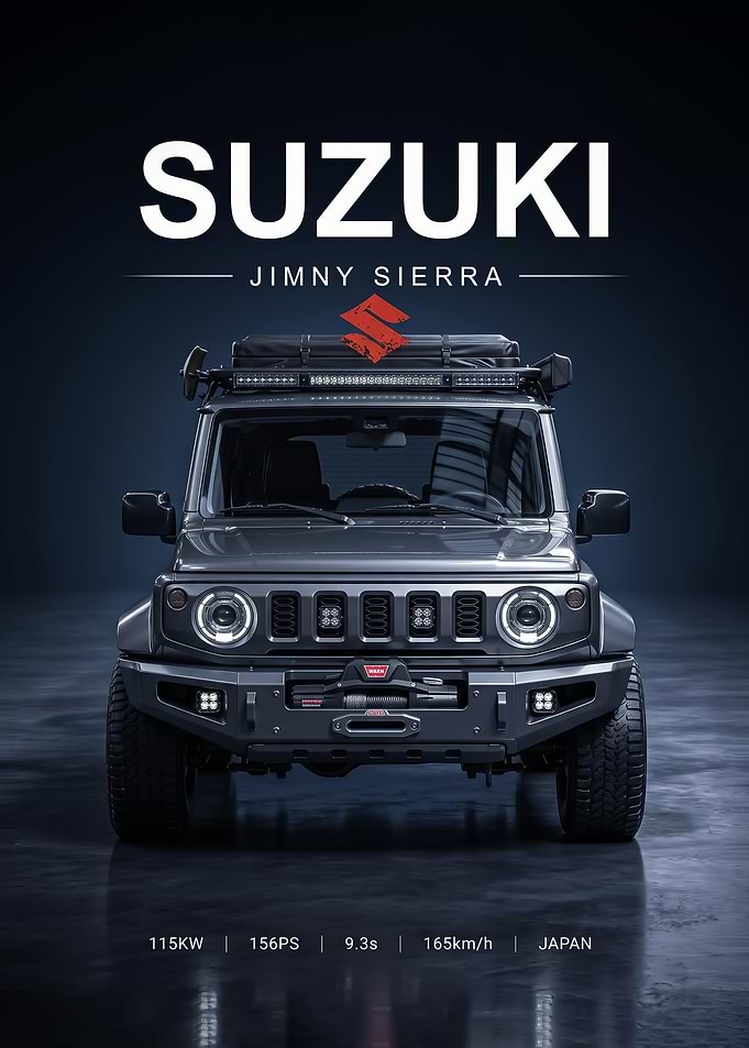 sleek gray Suzuki Jimny Sierra Off-Road Poster