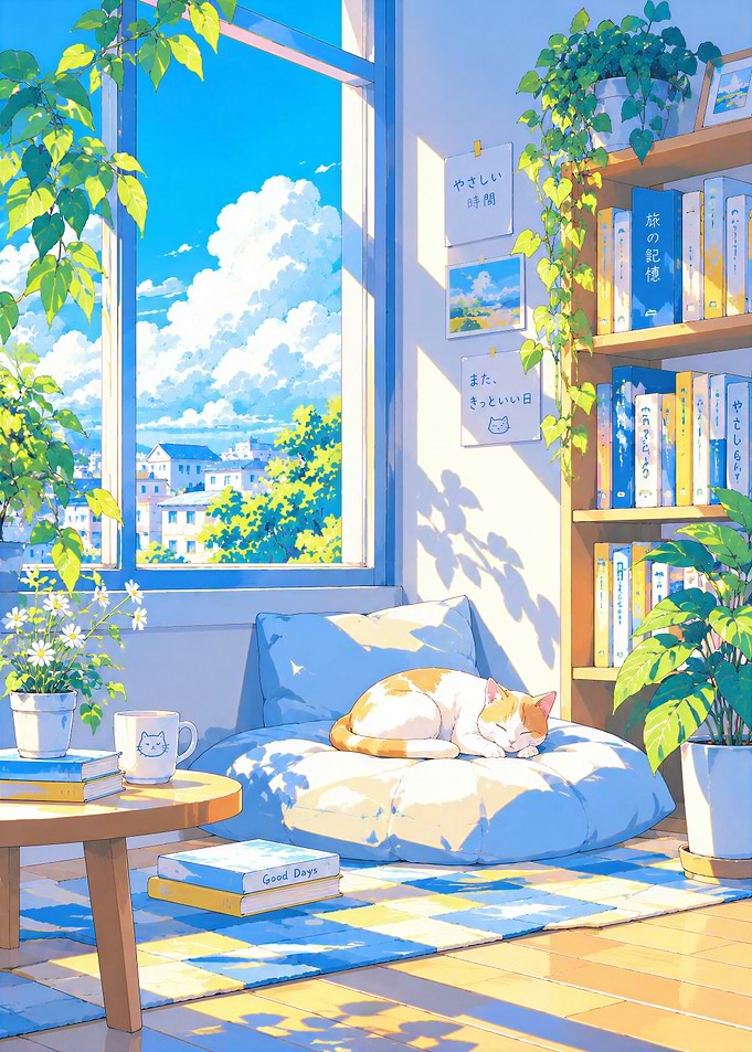 Cat Reading Nook