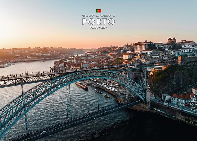 Aerial View of Porto Portugal
