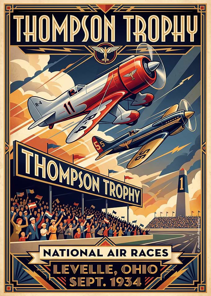 Vintage 1934 Thompson Trophy Air Race Poster