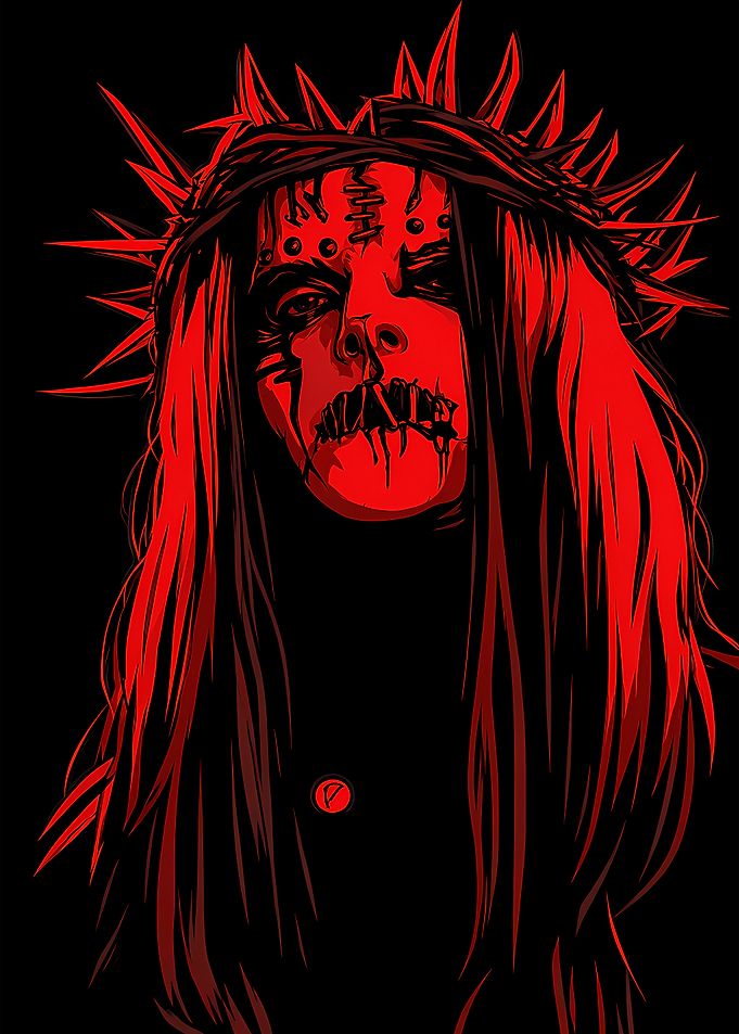 Joey Jordison Slipknot Red Portrait