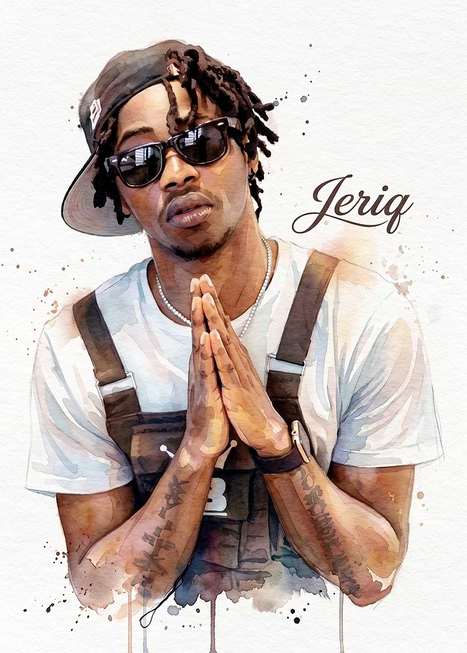 Watercolor Portrait of Rapper Jeriq