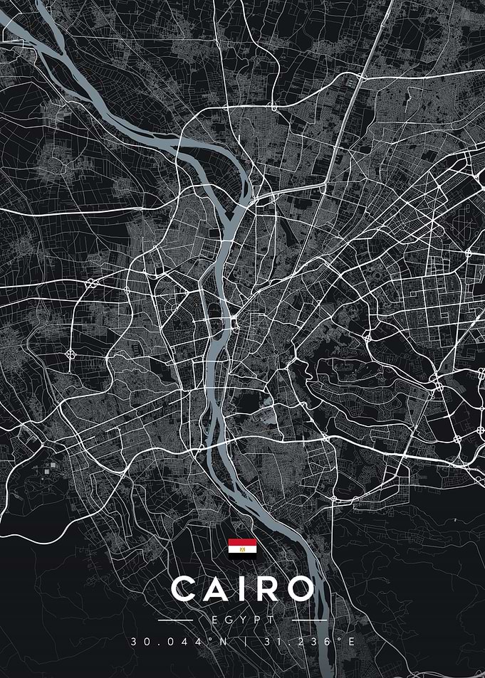 Cairo Egypt Minimalist City Map Poster