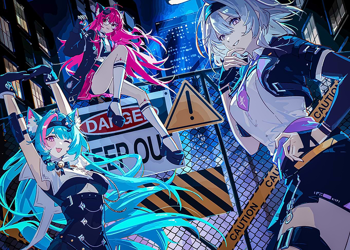 Anime Girls at Danger Zone