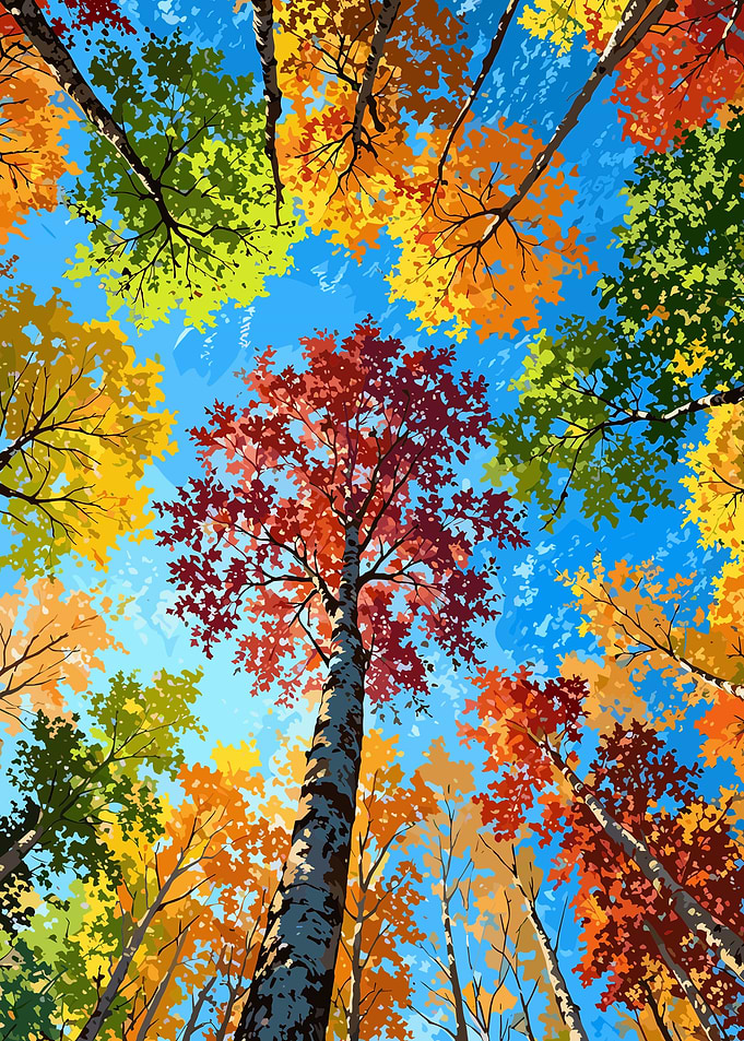 Vibrant Autumn Forest Canopy View
