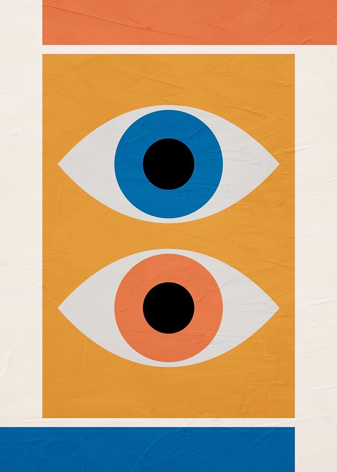 Minimalist Abstract Eyes Wall Art