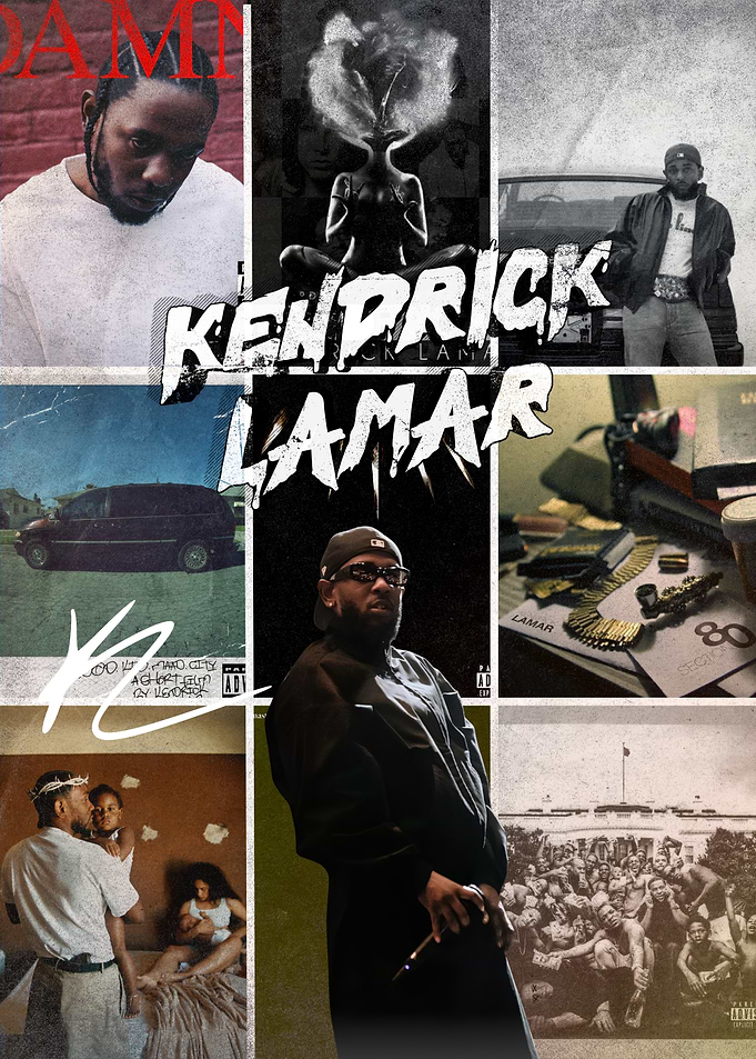 Kendrick Lamar Album Collage Poster