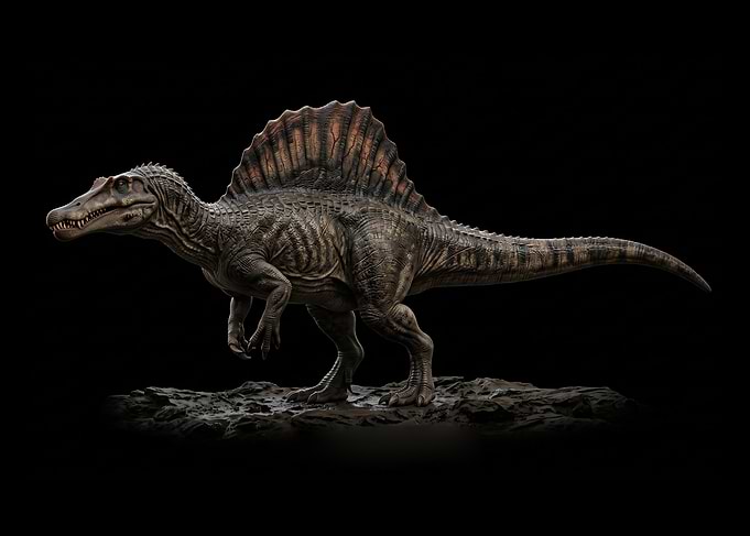 Detailed Spinosaurus Dinosaur Statue