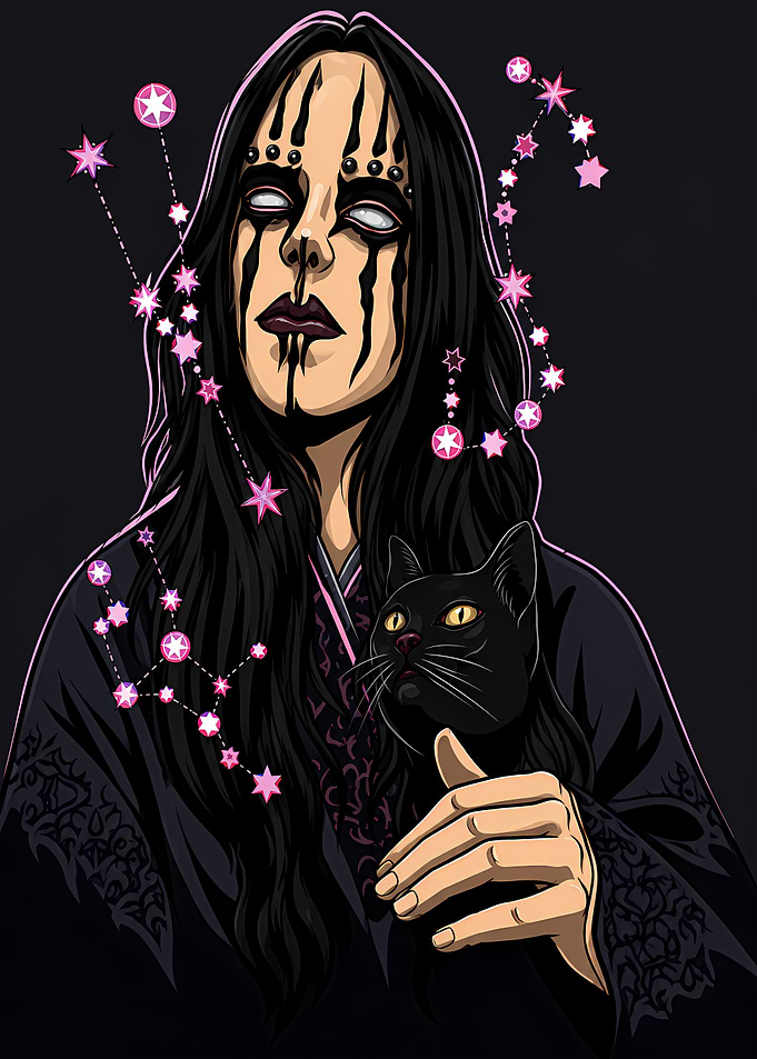 Joey Jordison with Black Cat