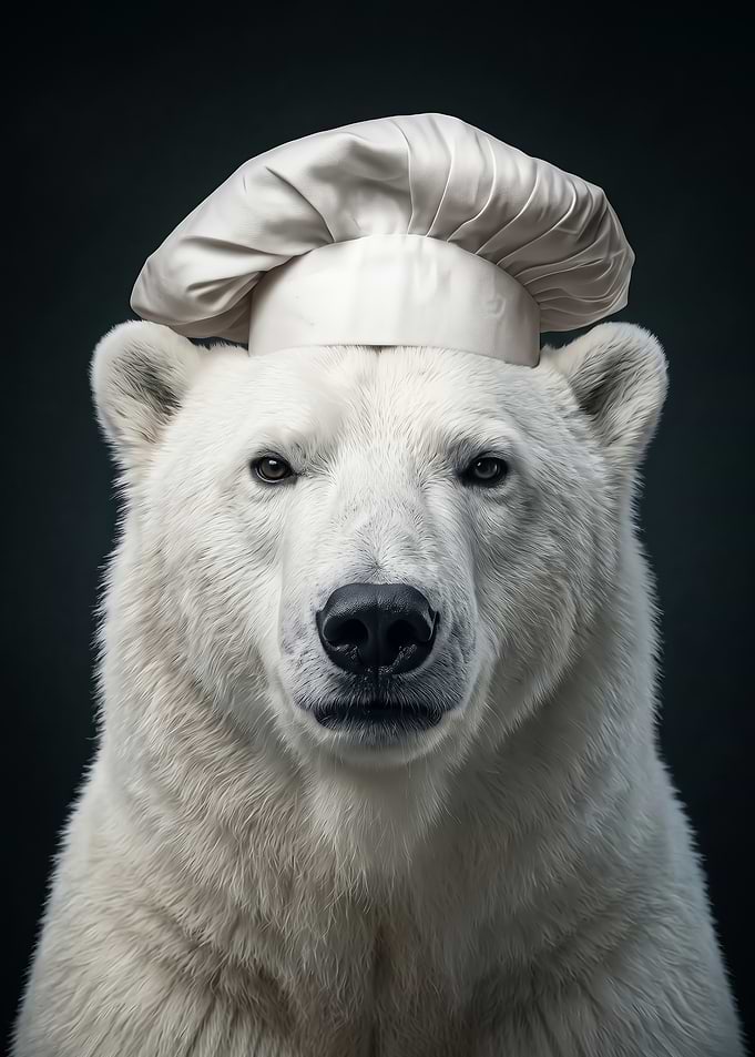 Polar Bear Chef Portrait poster