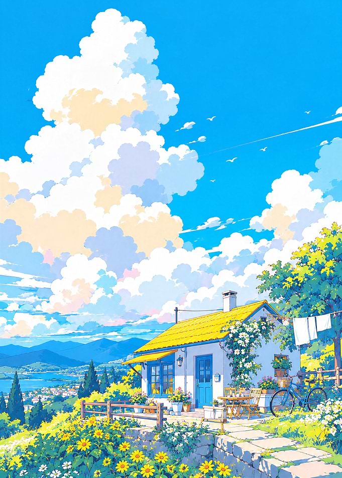 Cottage Summer Clouds