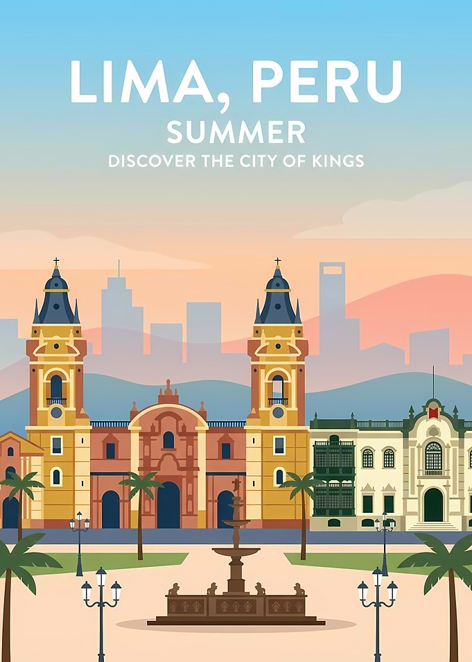 Lima Peru Travel Poster