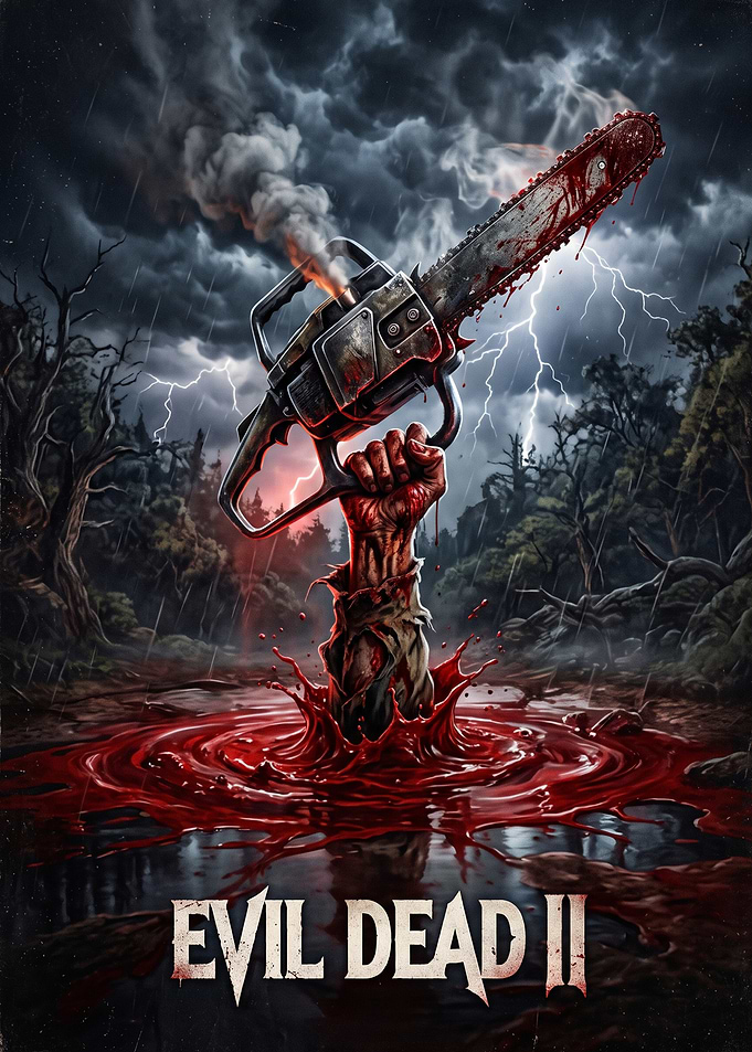 Evil Dead 2 Chainsaw Poster