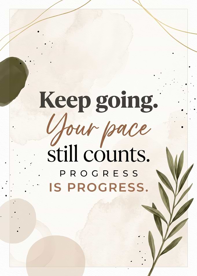 Inspirational Progress Quote Wall Art