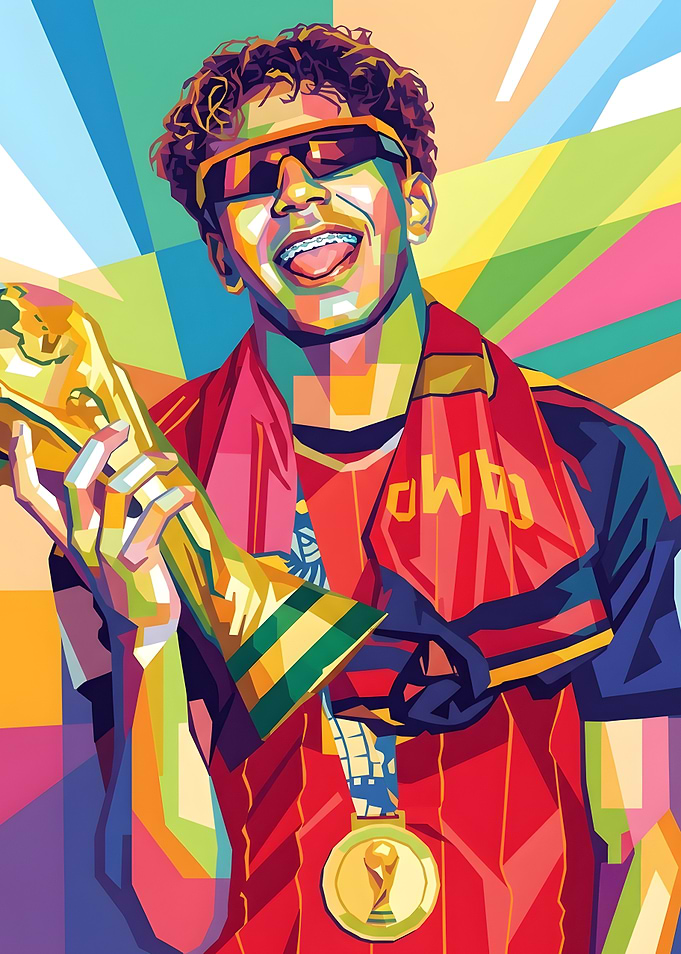 WPAP Lamine Yamal Portrait