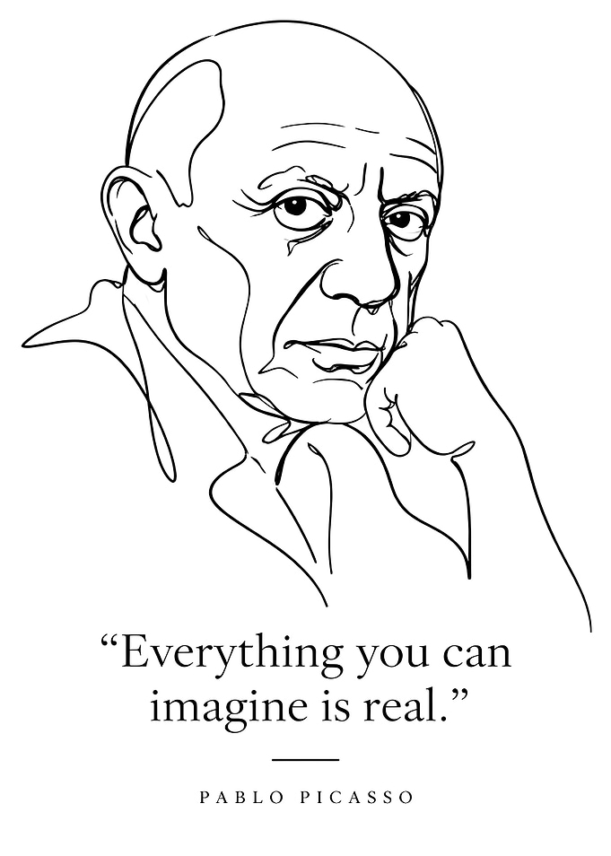 Pablo Picasso Minimalist Line Art Portrait