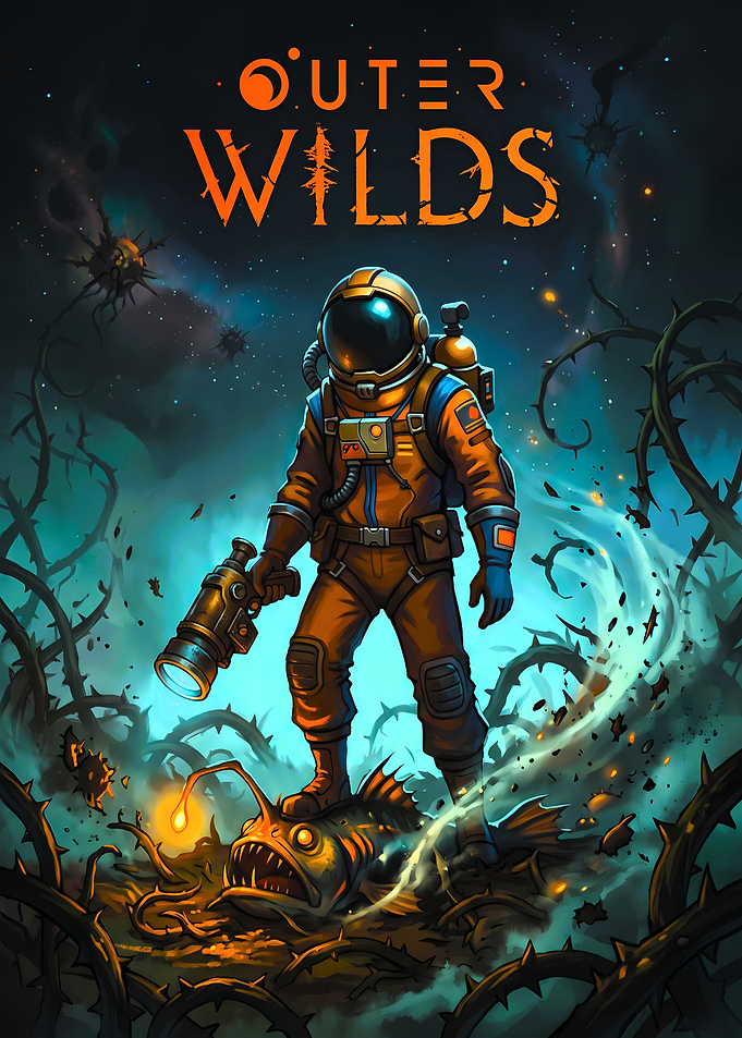Outer Wilds Astronaut and Anglerfish