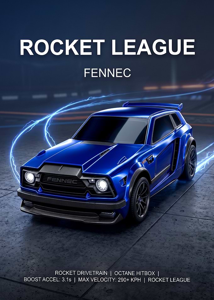 Rocket League Fennec Car Poster