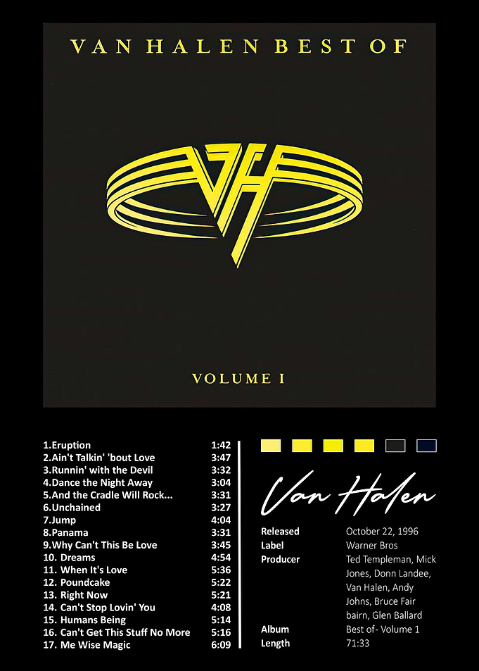 Van Halen Best Of Volume I Poster