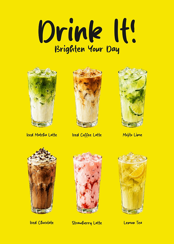 Iced Drinks Menu Poster
