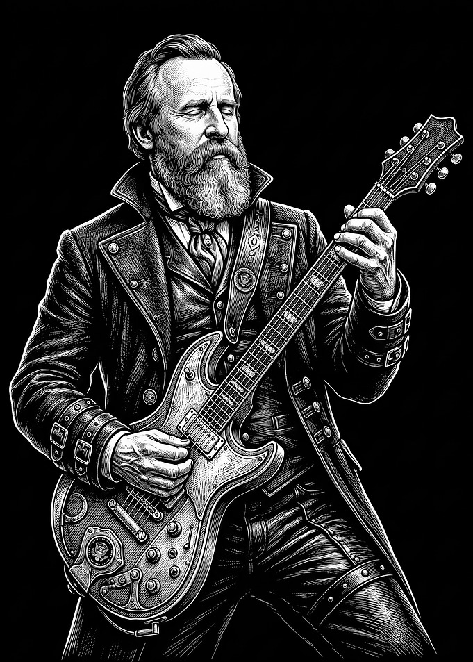 Ulysses S. Grant Playing Electric Guitar