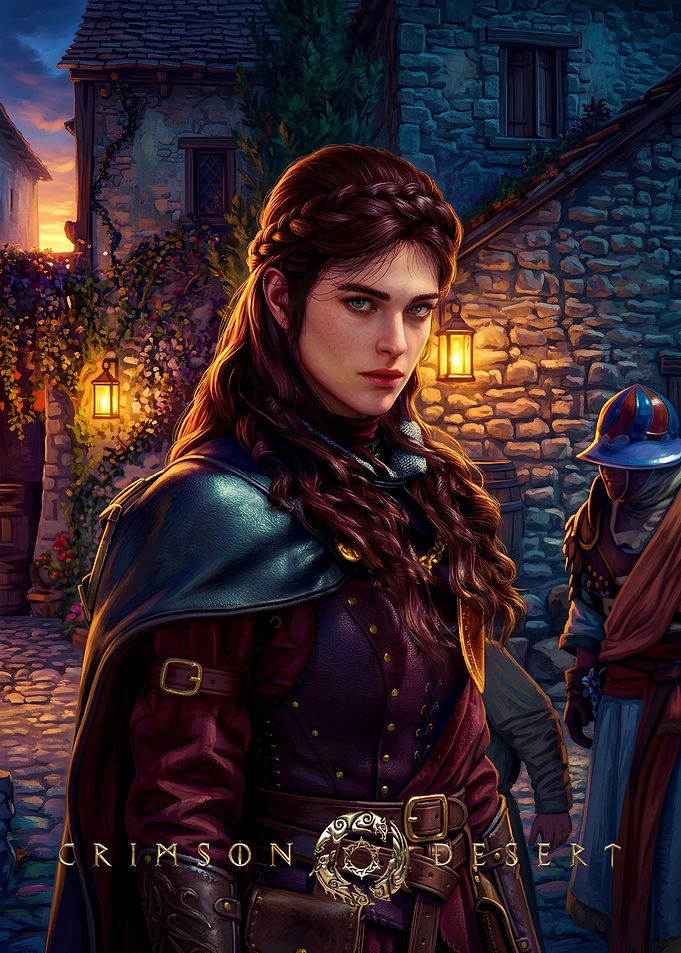 Crimson Desert Fantasy Character Portrait