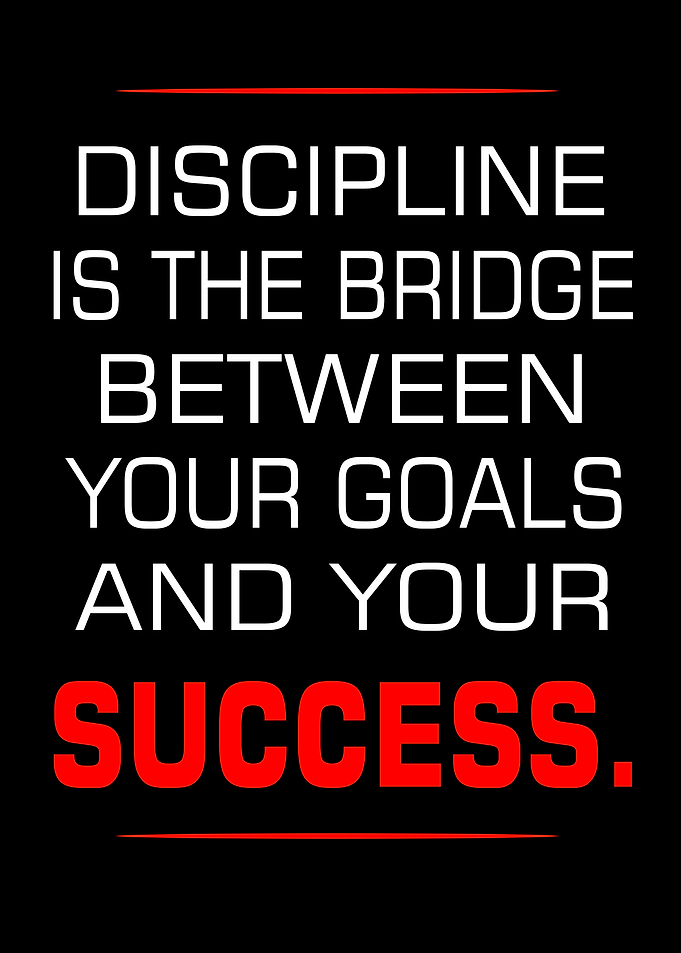 Discipline is the Bridge Quote Poster