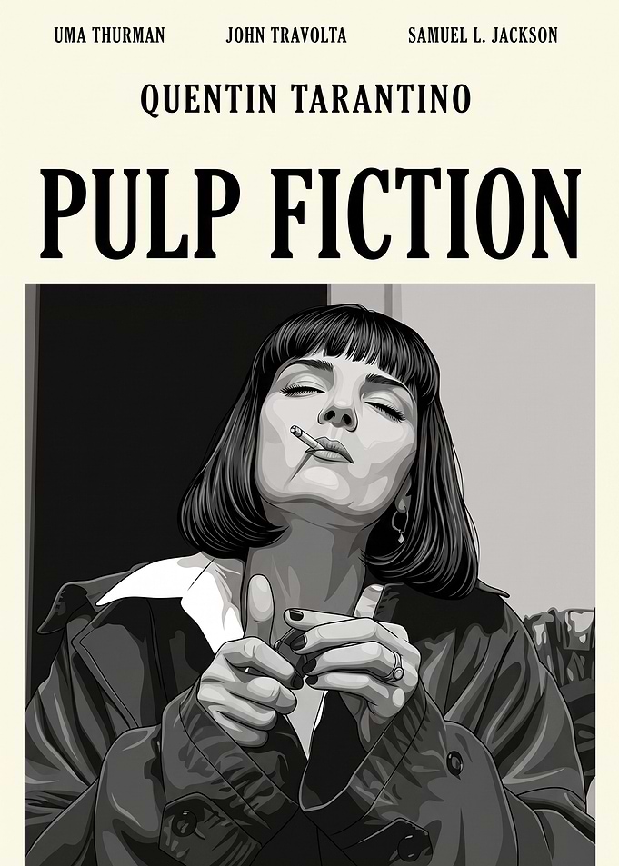 Pulp Fiction Mia Wallace Movie Illustration Poster