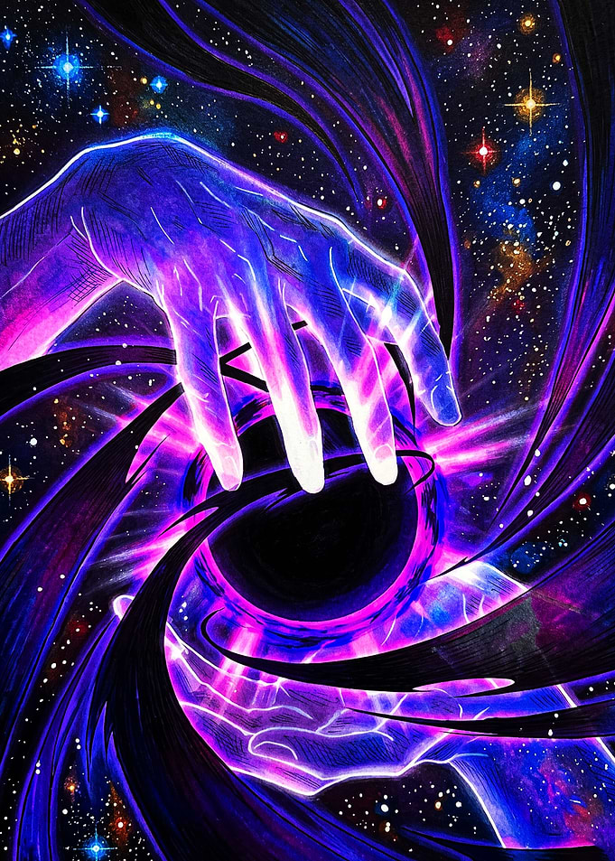 Cosmic Hand Manipulating a Black Hole