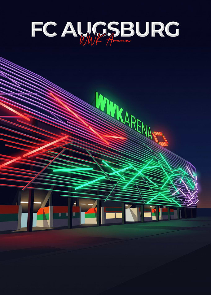 FC Augsburg WWK Arena Stadium Poster