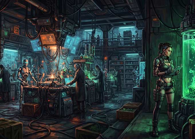 Futuristic Laboratory Research Facility