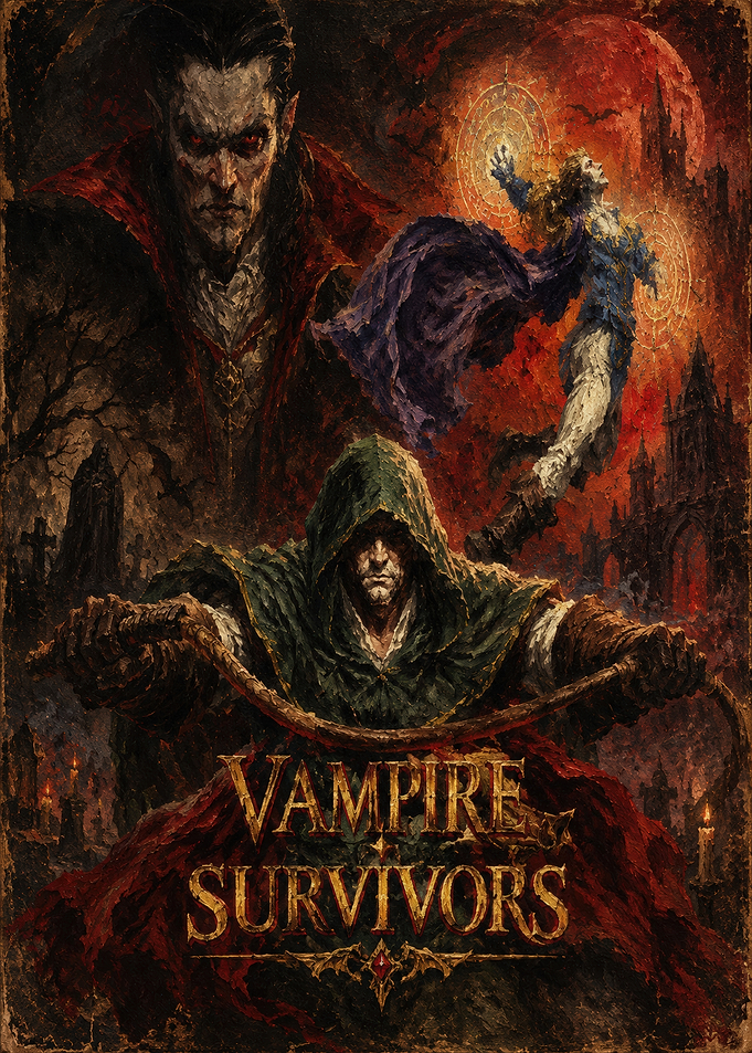 Vampire Survivors Dark Fantasy Poster